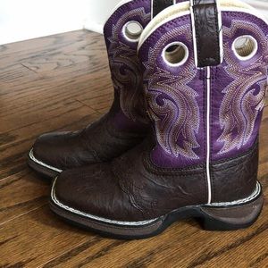 Lil’ Durango Western Purple and Brown Boots